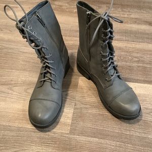 Grey combat boots. Brand new!!